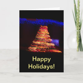 Surrealistische kerstboomverlichting kaart