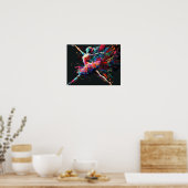 Surrealistische kleur splash dansen ballerina poster (Keuken)