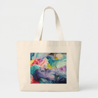 Surrealistische kleuren grote tote bag