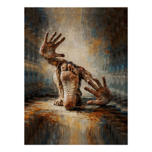 Surrealistische Kruipende Handen en Voeten Express Perfect Poster