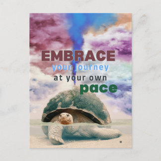 Surrealistische kunst Inspirerend Schildpad quote Briefkaart