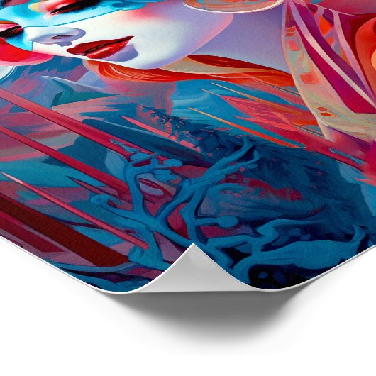 Surrealistische Lady Fantasy Kunst Poster (Hoek)