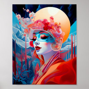 Surrealistische Lady Fantasy Kunst Poster