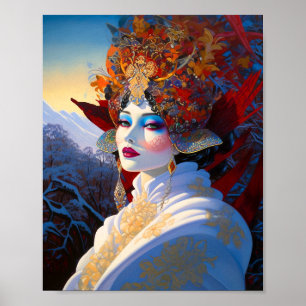 Surrealistische Lady Fantasy Kunst Poster