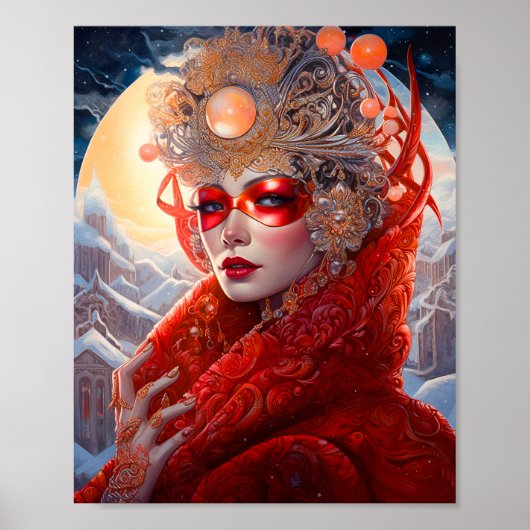 Surrealistische Lady Fantasy Kunst Poster (Voorkant)