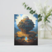 Surrealistische Landschap Earth Tower Fantasy Art Briefkaart (Staand voorkant)