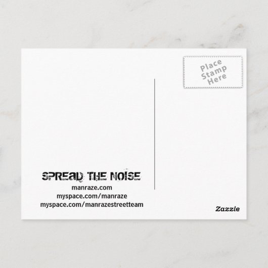 surrealistische man raze band briefkaart (Achterkant)