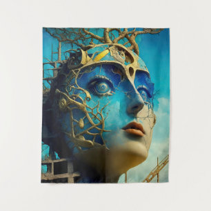 Surrealistische moderne conceptuele kunst wandkleed