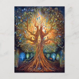 Surrealistische Natuur van de levensboom Briefkaart
