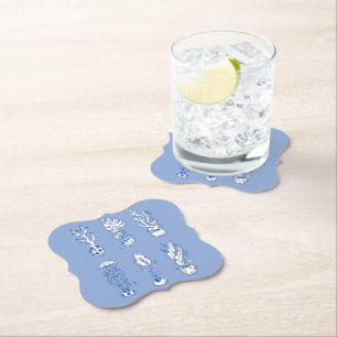 Surrealistische Oceaan Botanicals Kartonnen Onderzetters