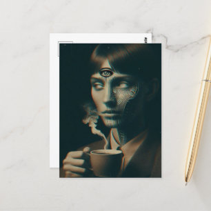 Surrealistische ochtendkoffie briefkaart