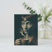 Surrealistische ochtendkoffie briefkaart (Staand voorkant)
