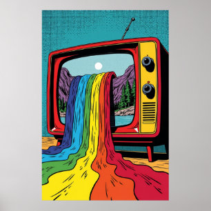 Surrealistische Pop Art: Rainbow op het scherm Poster
