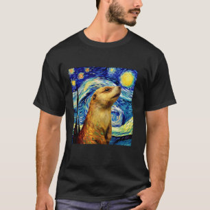 Surrealistische Prairie Dog met Sterrennacht T-shirt