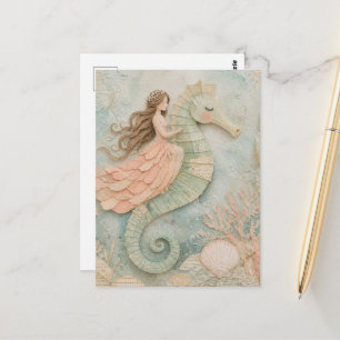 Surrealistische Prinses en Zeepaardje Fantasie Col Briefkaart