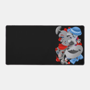 Surrealistische Puzzel Gezichten Desk Mat