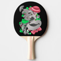 Surrealistische puzzel gezichten Ping Pong Paddle