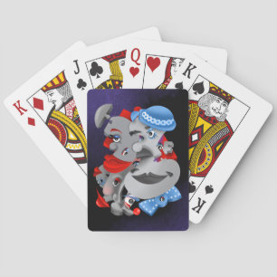 Surrealistische puzzel gezichten speelkaarten
