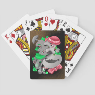 Surrealistische puzzel gezichten speelkaarten