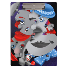 Surrealistische puzzelgezichten Klembord