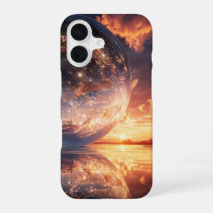 Surrealistische reflecterende bol met sterren iPhone 16 hoesje