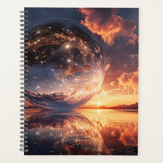 Surrealistische reflecterende bol met sterren planner (Voorkant)