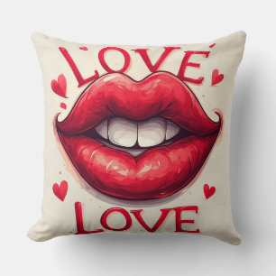 Surrealistische rode lippen met liefdesinspiratie kussen