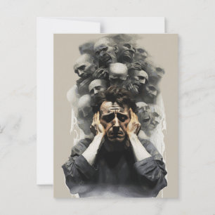 Surrealistische Schreeuw – Donkere Emotionele Abst Briefkaart