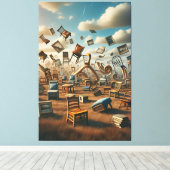 Surrealistische speeltuin - Oversized objecten Canvas Afdruk (Insitu (Houten vloer))