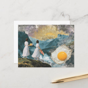 Surrealistische spek en eieren in de bergen briefkaart
