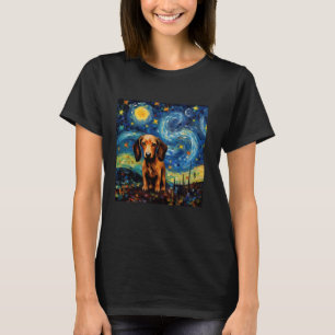 Surrealistische sterrennacht Doxie hond T-shirt