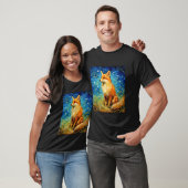 Surrealistische Sterrennacht esthetische Fox T-Shi T-shirt (Unisex)
