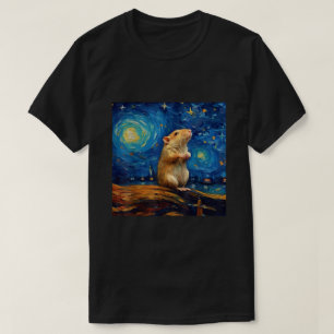 Surrealistische Sterrennacht Gerbil T-shirt