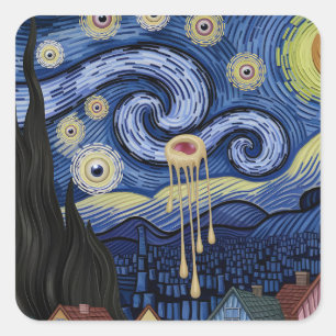 Surrealistische Sterrennacht Sticker