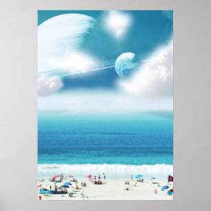 Surrealistische strandfoto afbeelding poster