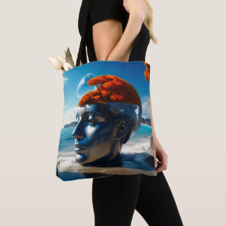 Surrealistische strandscènes draagtas