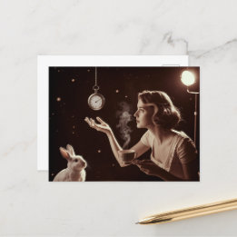 Surrealistische thee met het konijn briefkaart