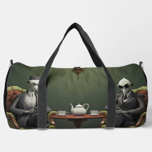 Surrealistische thee tijd aan de vreemde kant. 16 plunjezak