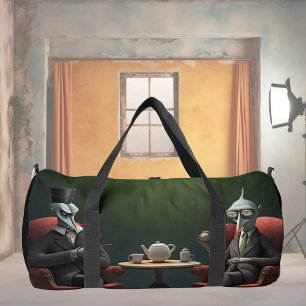 Surrealistische thee tijd aan de vreemde kant. 3 plunjezak
