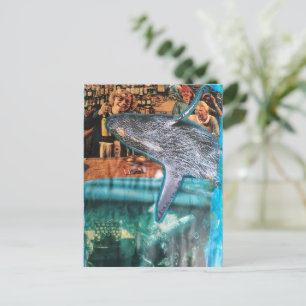 Surrealistische wal van een tijd collage kunst briefkaart