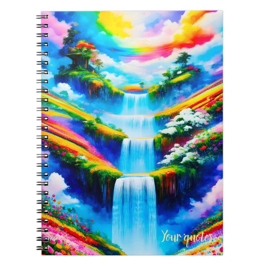 Surrealistische waterval fantasie kunst notitieboek (Voorkant)