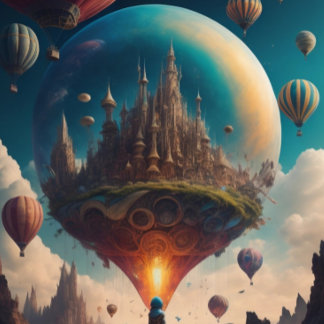 Surrealistische wereld heupfles