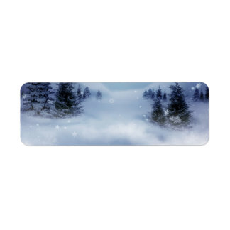 Surrealistische winter etiket