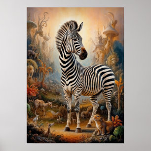 Surrealistische Zebra Safari Poster