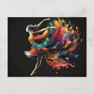 Surreëel Kleur Splash Ballerina Briefkaart