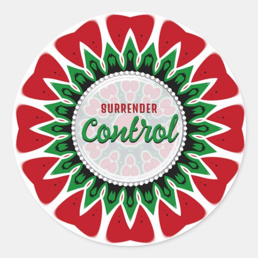 Surrender Control Wise Word Reminder Words Ronde Sticker (Voorkant)