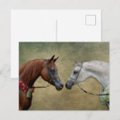 Surreus twee paarden schilderen. briefkaart (Voorkant / Achterkant)