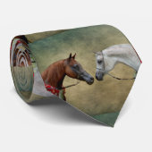 Surreus twee paarden schilderen. stropdas (Opgerold)