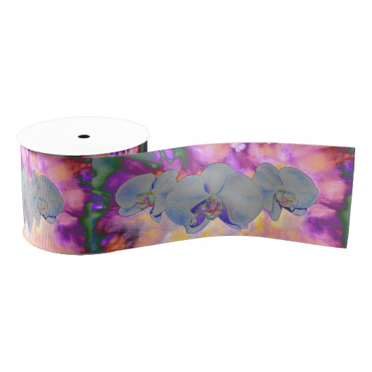 Surroechte witte waterverf orchideeën grosgrain lint (Spoel)