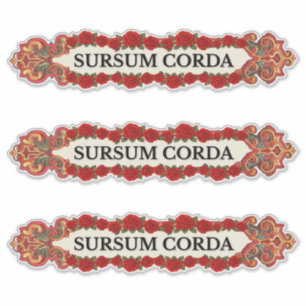 Sursum Corda Vintage Roos Katholiek Sticker